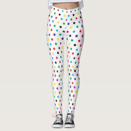 Fun Multicolor Polka Dot Pattern-Leggings Leggings