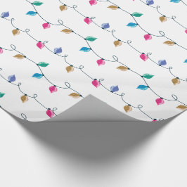 Fun Multicolored Swirling Glitter-kerstlampjes Cadeaupapier