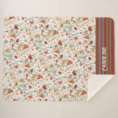 Fun Mushrooms Stripes Custom Inspirivity Sherpa Deken (Voorkant (horizontaal))