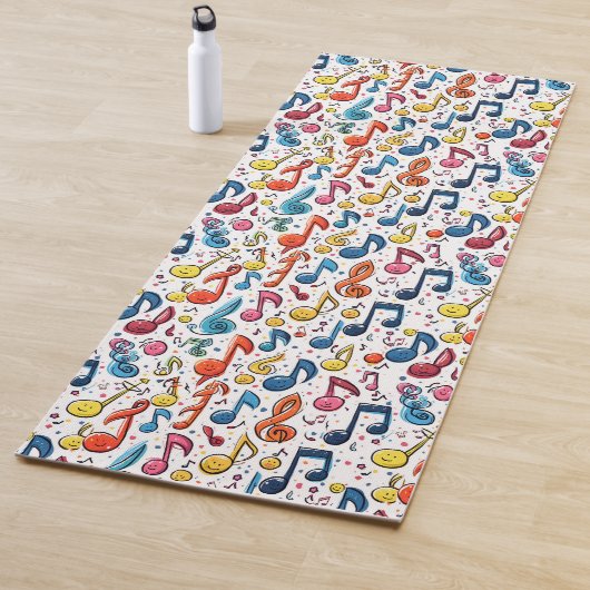 Fun Musical Notes Kawaii Art Design Yogamat (In situ)