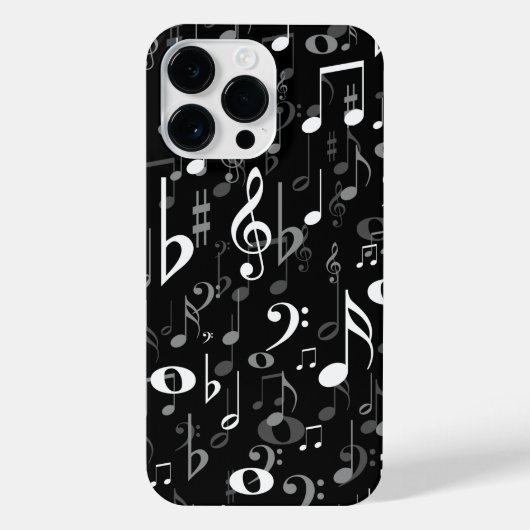 Fun Musical Notes Random Patroon iPhone Hoesje (Achterkant)