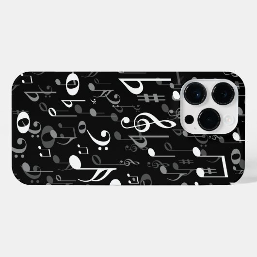 Fun Musical Notes Random Patroon iPhone Hoesje (Achterkant horizontaal)
