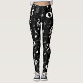 Fun Musical Notes Random Patroon Leggings (Voorkant)