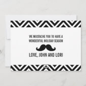 FUN MUSTACHE FOTO HOLIDAY GREETING | Chevron Feestdagenkaart (Achterkant)