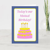 Fun Mutual Birthday Wenskaart Kaart (Voorkant)