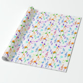 Fun Muzieknoten patroon party wrap Cadeaupapier (Uitgerold)
