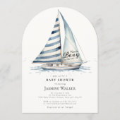 fun Nauti Bouy Nautical Baby Shower Invitation Kaart (Voorkant)
