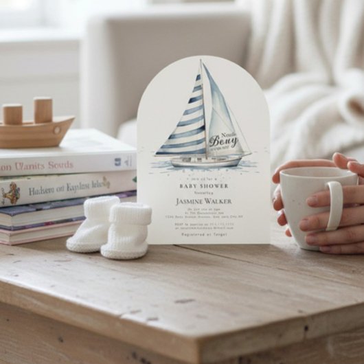 fun Nauti Bouy Nautical Baby Shower Invitation Kaart
