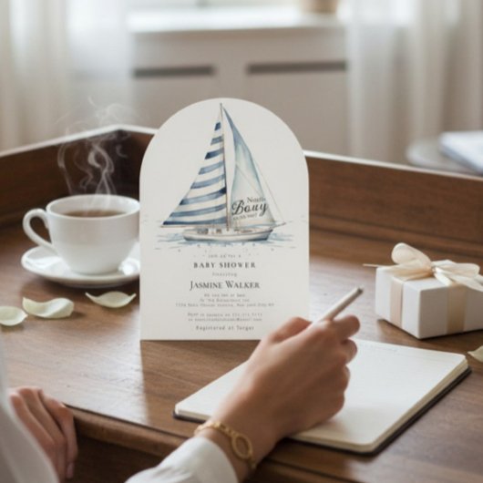 fun Nauti Bouy Nautical Baby Shower Invitation Kaart