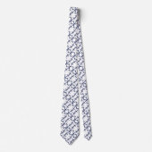 Fun Nautical Dark Blue Anchor Pattern on White Stropdas (Voorkant)
