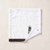 Fun Nautical Red Black White Stripe Lighthouse Bad Handdoek (Wasdoekje)