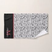 Fun Nautical Red Black White Stripe Lighthouse Bad Handdoek (Handdoek)