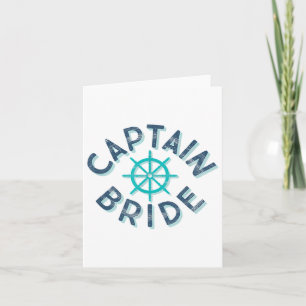 Fun Nautical Wedding Matching Groom Ship Wheel Pet Kaart