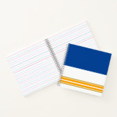 Fun Navy Blauw Helder Geel Wit Racing Stripes Notitieboek (Binnen)