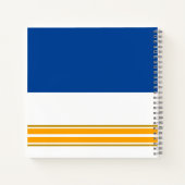 Fun Navy Blauw Helder Geel Wit Racing Stripes Notitieboek (Achterkant)