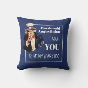 Fun Navy Blue, IK WIL JE HONEY BOO Valentijn Kussen