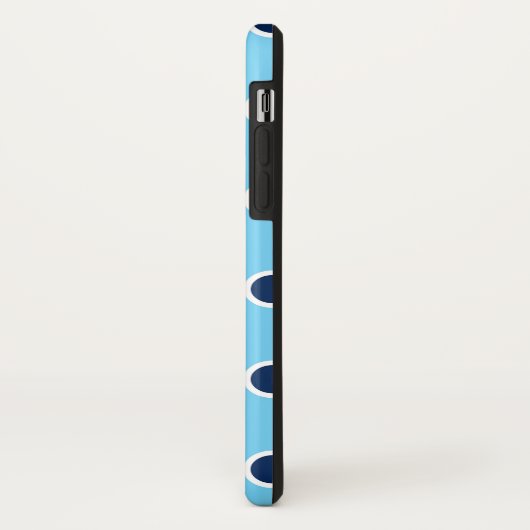 Fun Navy Polka Dots op Sky Blue Case-Mate iPhone Case (Achterkant/links)