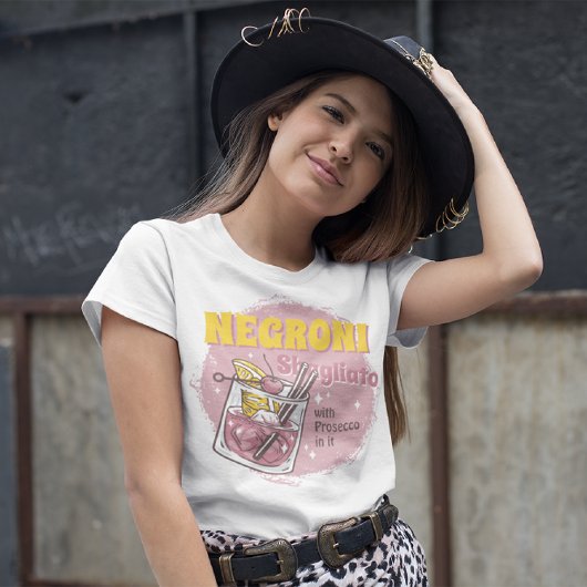 Fun Negroni Sbagliato Girly Cocktail Party T-shirt