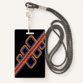 Fun Neon 80's Music Birthday Party Badge (Achterkant met draagriem)