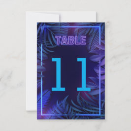 Fun Neon Glow Party Downloadbaar Tafelnummer