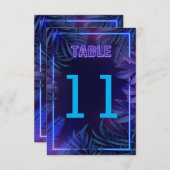 Fun Neon Glow Party Downloadbaar Tafelnummer (Voorkant / Achterkant)