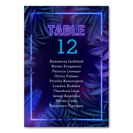 Fun Neon Glow Party Escort Kaart (Voorkant)