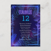 Fun Neon Glow Party Escort Tafelnummer (Achterkant)