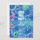 Fun Neon Graduation Pool Party  Kaart (Voorkant)