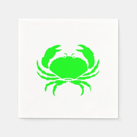 Fun neon groene krabben patroon schattig modern servet (Voorkant)