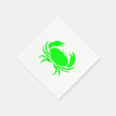 Fun neon groene krabben patroon schattig modern servet (Hoek)