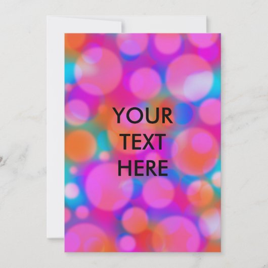 Fun Neon Polka Dot Bokeh Pattern Blank Kaart (Voorkant)