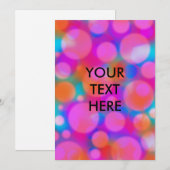 Fun Neon Polka Dot Bokeh Pattern Blank Kaart (Voorkant / Achterkant)