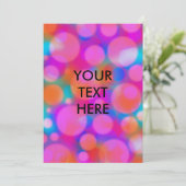 Fun Neon Polka Dot Bokeh Pattern Blank Kaart (Staand voorkant)