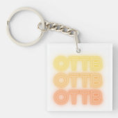 Fun Neon Retro Horse OTTB Thoroughbred Racehorse Sleutelhanger (voorkant)