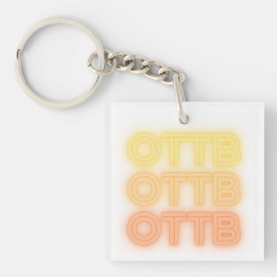 Fun Neon Retro Horse OTTB Thoroughbred Racehorse Sleutelhanger