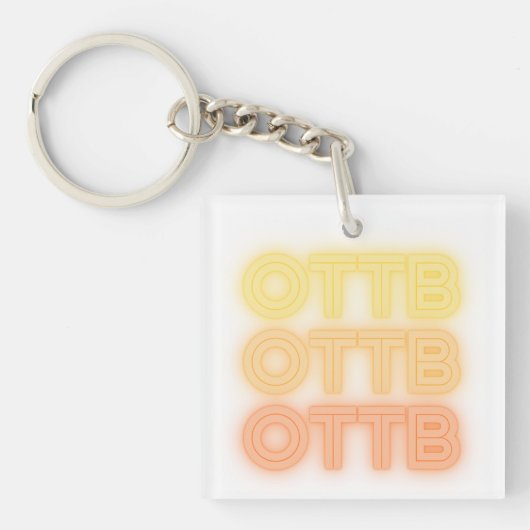 Fun Neon Retro Horse OTTB Thoroughbred Racehorse Sleutelhanger (voorkant)