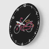 Fun Neon Roze fiets Grote Klok (Hoek)