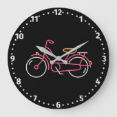 Fun Neon Roze fiets Grote Klok (Voorkant)