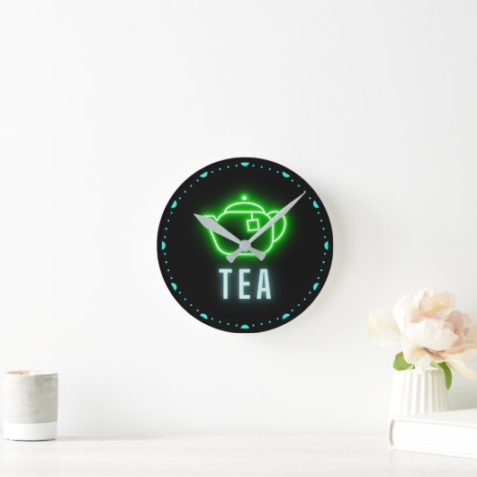 Fun Neon Teapot Ronde Klok (Huis)
