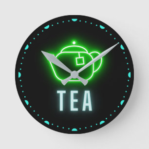 Fun Neon Teapot Ronde Klok