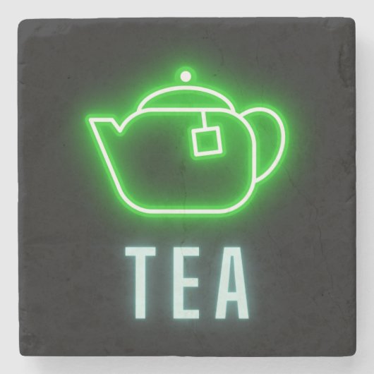 Fun Neon Teapot Stenen Onderzetter (Voorkant)