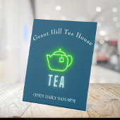 Fun Neon Teapot Tea Business Reclamebord Met Voetstuk
