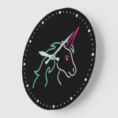 Fun Neon Unicorn Large Clock Grote Klok (Hoek)