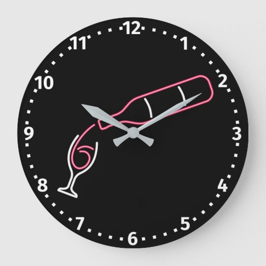 Fun Neon Wine Puring Grote Klok (Voorkant)