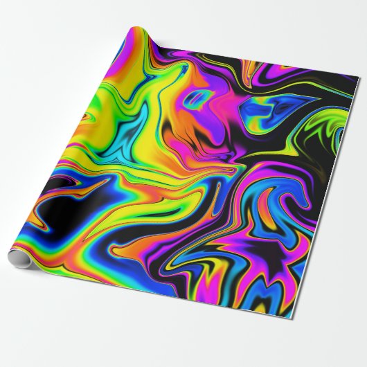 Fun Neon Wrapping Paper Cadeaupapier (Uitgerold)