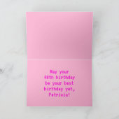 Fun, Nerdy, Geeky, Pink, 8-Bit Style 48th Birthday Kaart (Binnen)