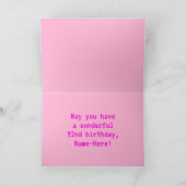 Fun, Nerdy, Geeky, Pink, 8-Bit Style 92nd Birthday Kaart (Binnen)