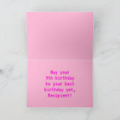 Fun, Nerdy, Geeky, Pink, 8-Bit Style 9th Birthday Kaart (Binnen)