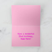 Fun, Nerdy, Geeky, Roze, 8-bits stijl 32e verjaard Kaart (Binnen)