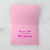 Fun, Nerdy, Geeky, Roze, 8-bits stijl 58th Birthda Kaart (Binnen)